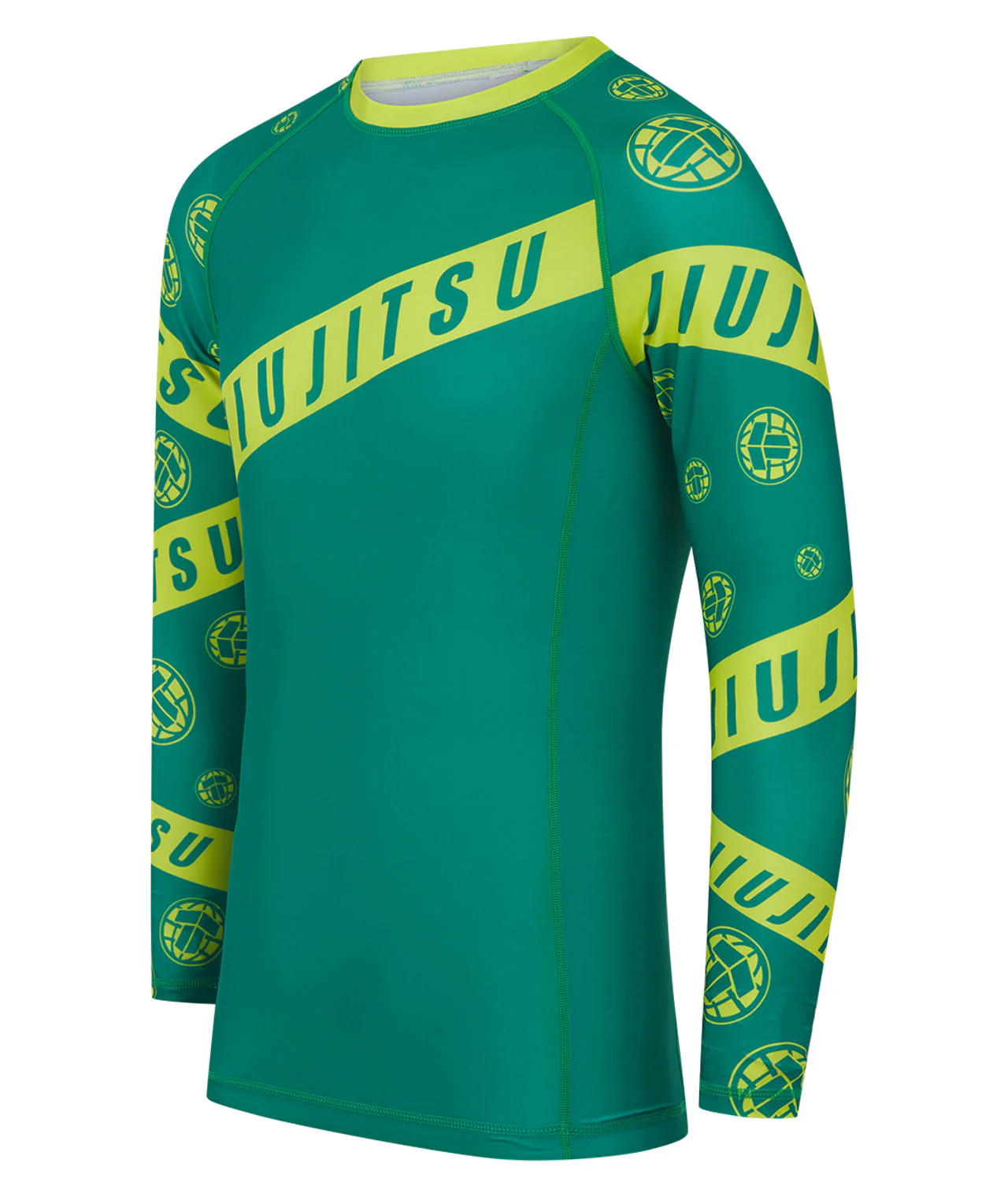 Mens Helena Taped Rash Guard - Green & Yellow - Image 3