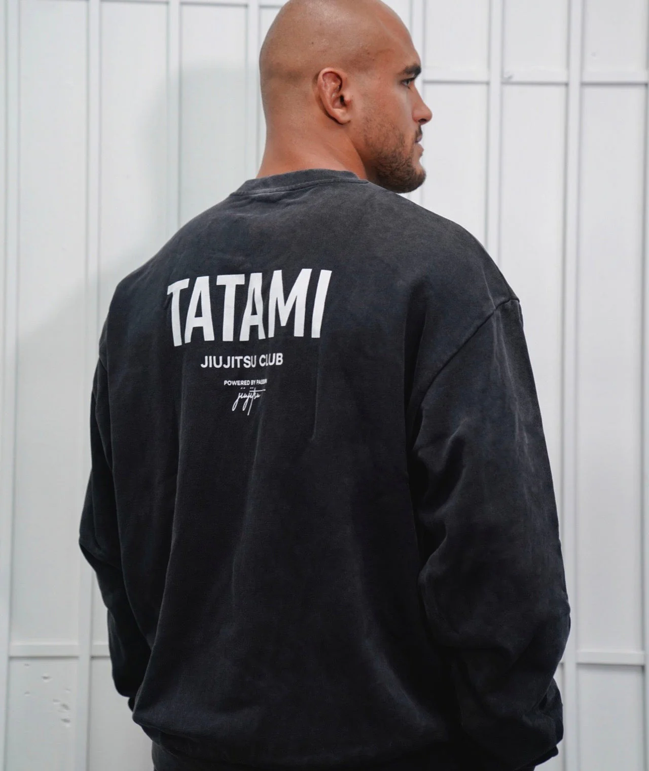 JJ Club Oversized Stonewashed Cotton Sweatshirt - Grey - Image 2