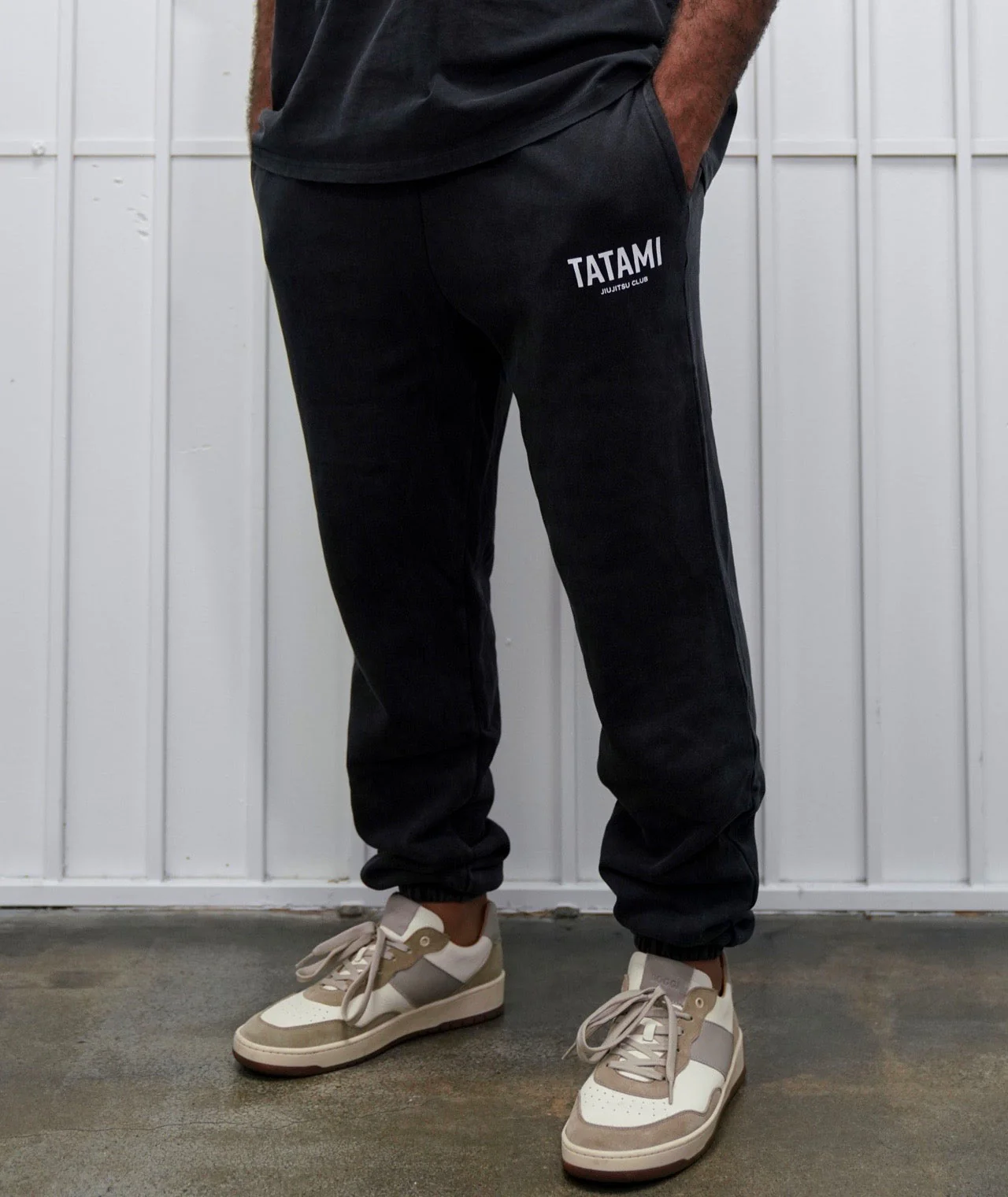 JJ Club Stonewashed Cotton Joggers - Grey - Image 2