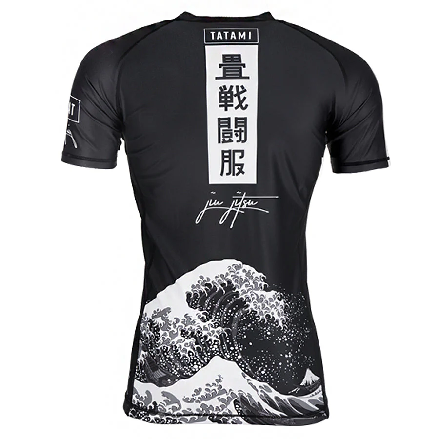 Kanagawa Short Sleeve Rash Guard - Black - Image 4