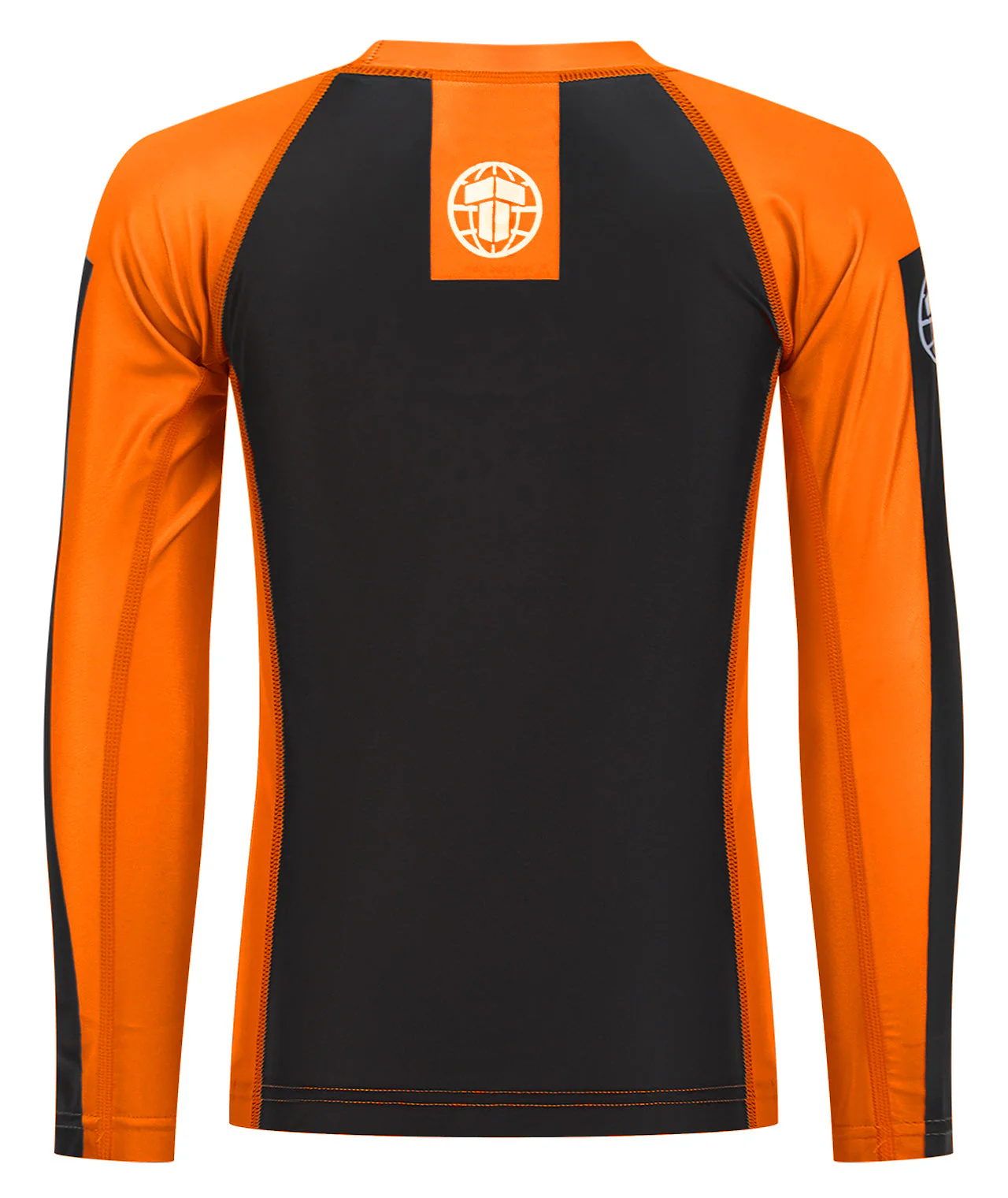 Kids IBJJF Ranked Long Sleeve Rash Guard - Orange - Image 3