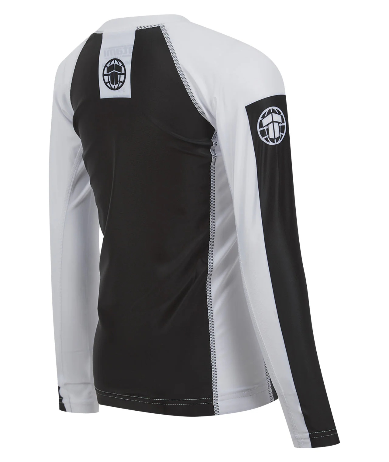 Kids IBJJF Ranked Long Sleeve Rash Guard - White - Image 4