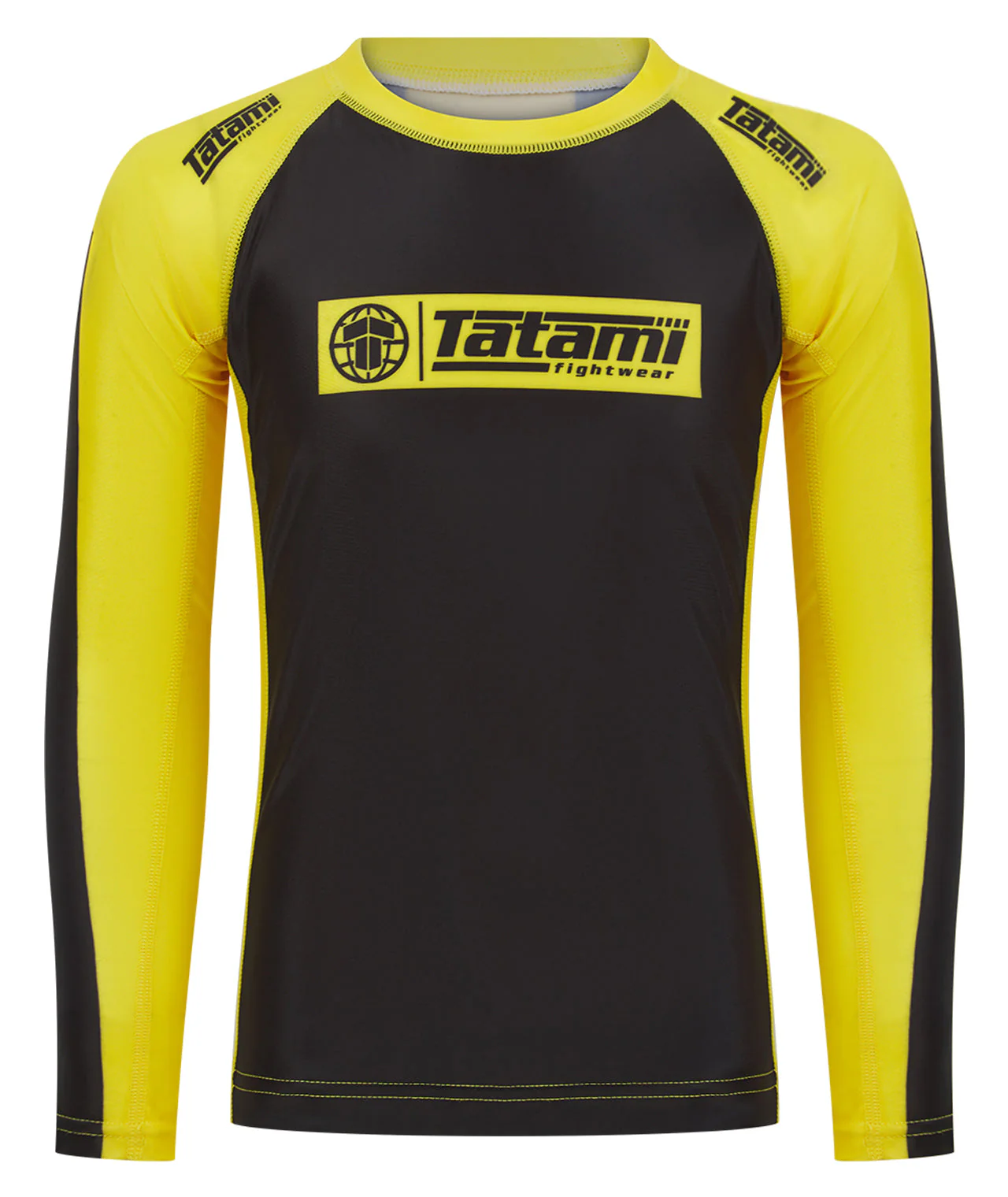 Kids IBJJF Ranked Long Sleeve Rash Guard - Yellow