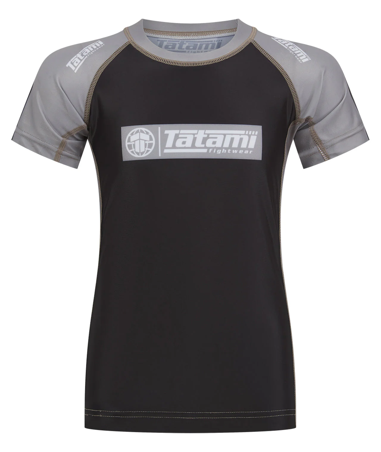 Kids IBJJF Ranked Short Sleeve Rash Guard - Grey