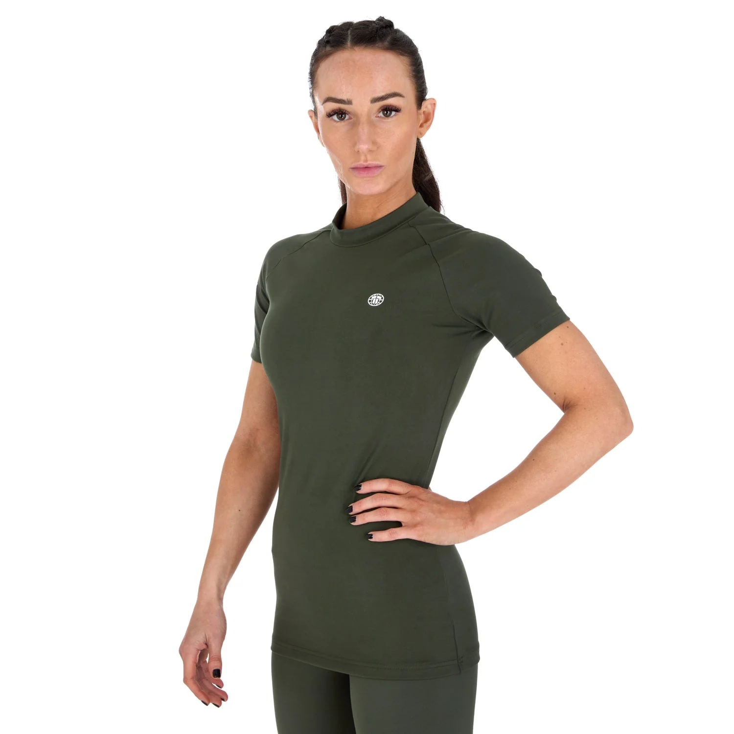 Ladies Agile Short Sleeve Rash Guard - Khaki - Image 6