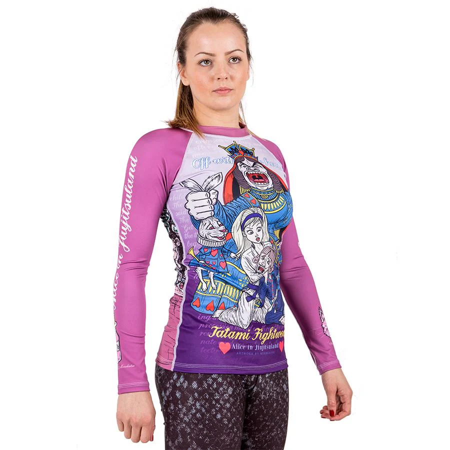 Ladies Meerkatsu Alice In Jiu-Jitsu Land Rash Guard - Image 3