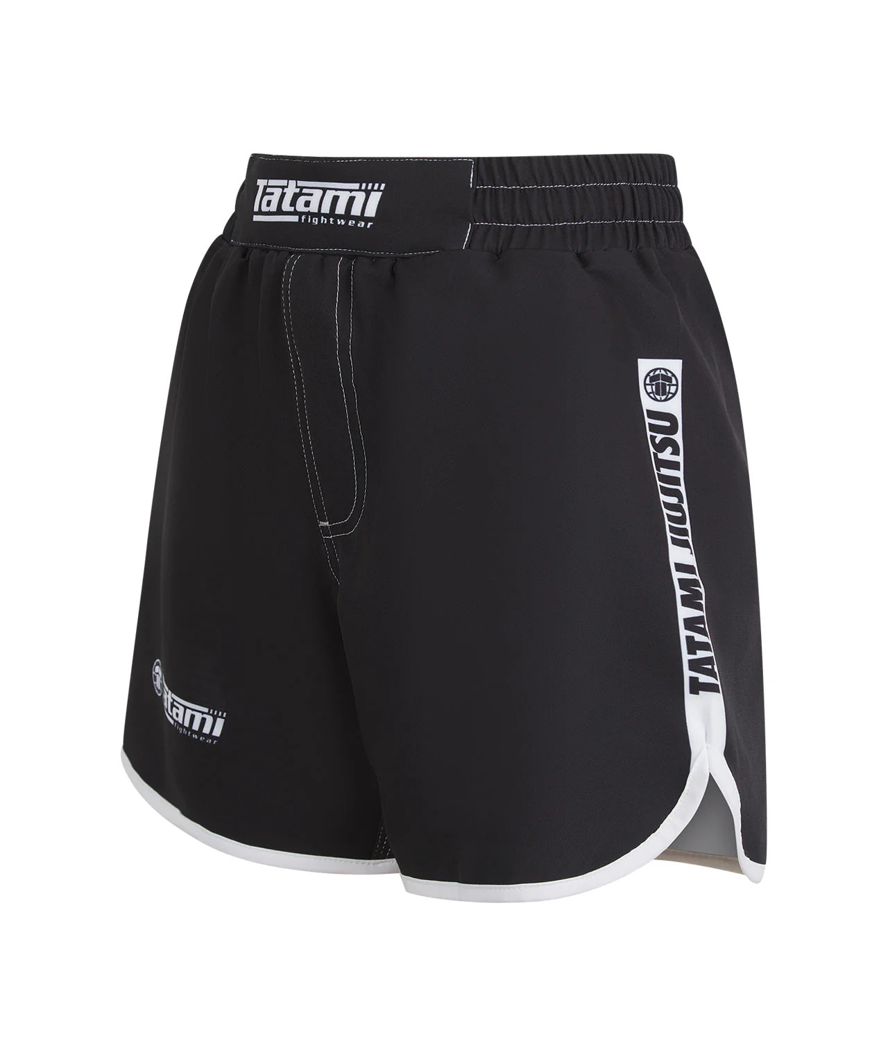 Ladies Contrast High Cut Shorts - Black & White - Image 2