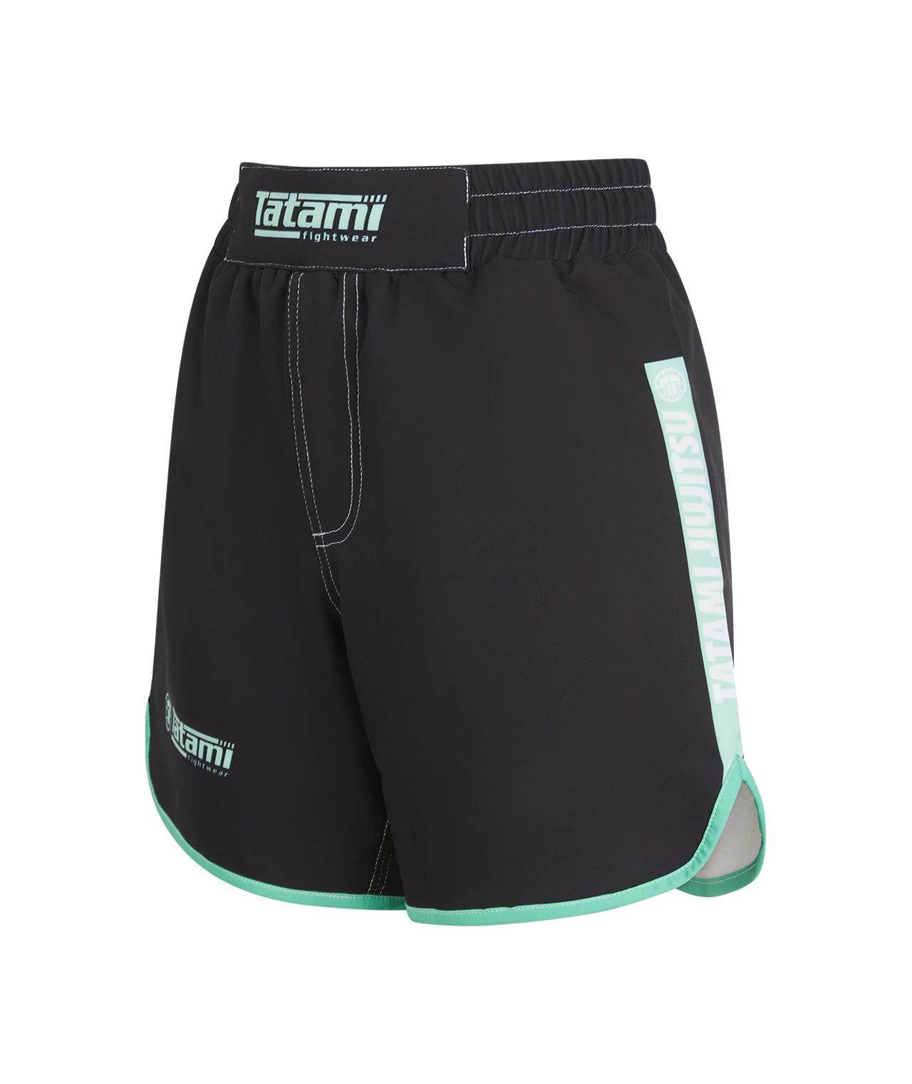 Ladies Contrast High Cut Shorts - Mint & Black - Image 3