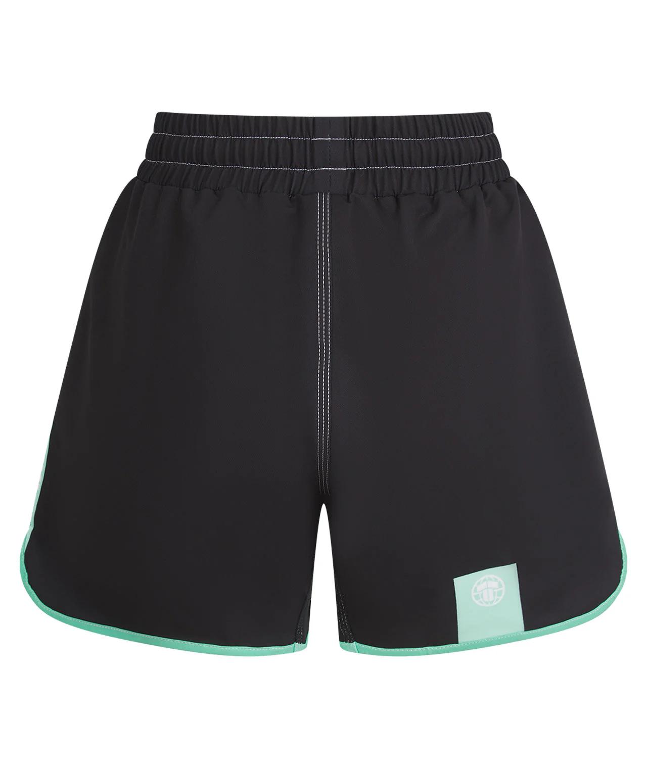 Ladies Contrast High Cut Shorts - Mint & Black - Image 4