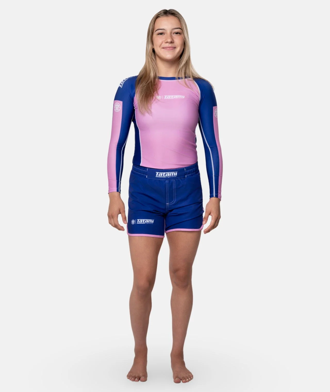 Ladies Contrast High Cut Shorts - Navy & Pink - Image 8