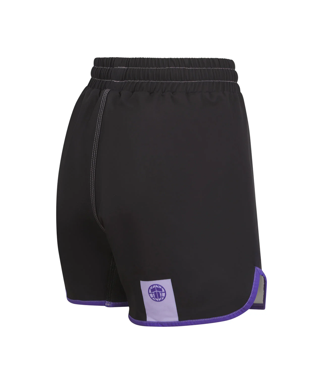 Ladies Contrast High Cut Shorts - Purple & Black - Image 5
