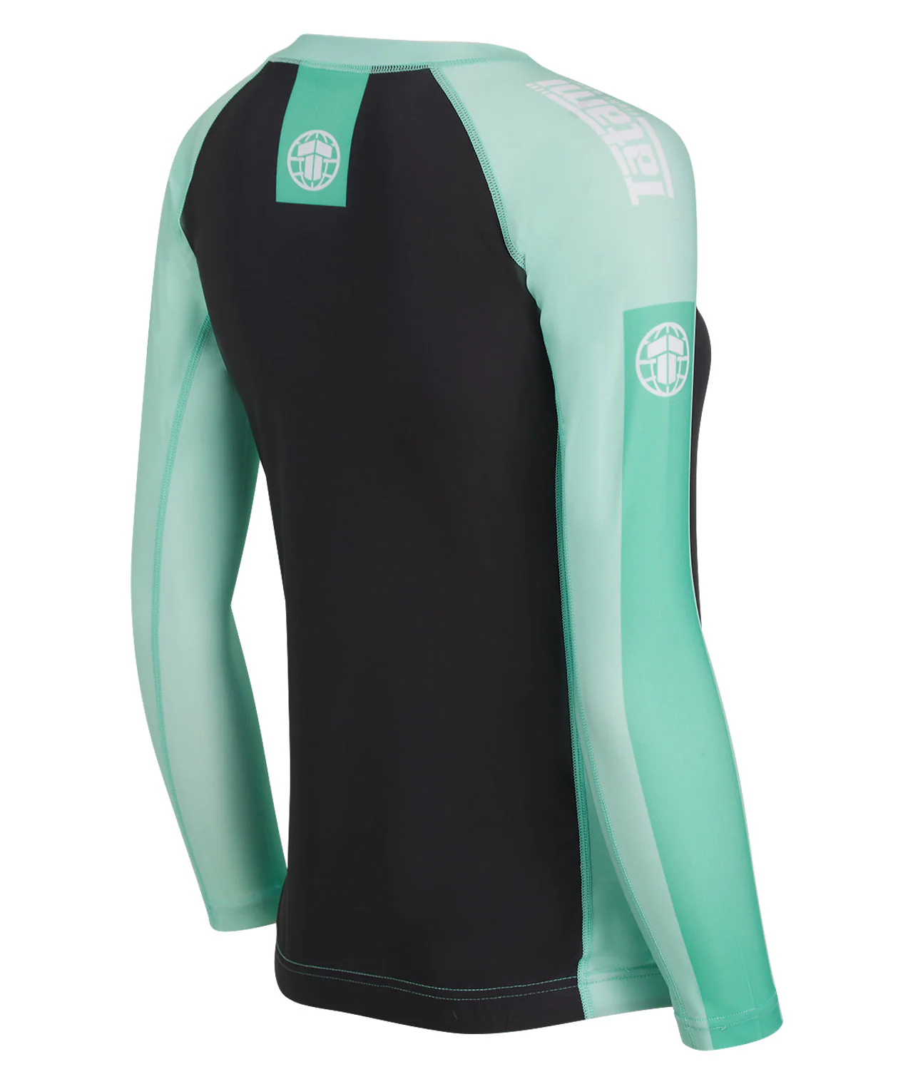 Ladies Contrast Long Sleeve Rash Guard - Mint & Black - Image 5