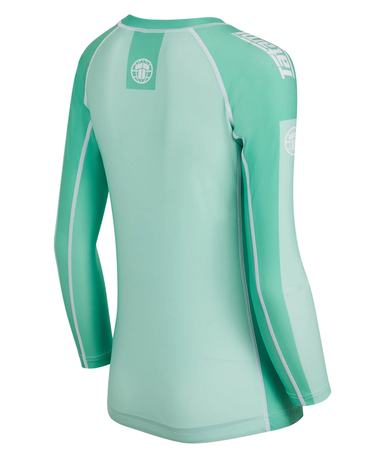 Ladies Contrast Long Sleeve Rash Guard - Mint & White - Image 5