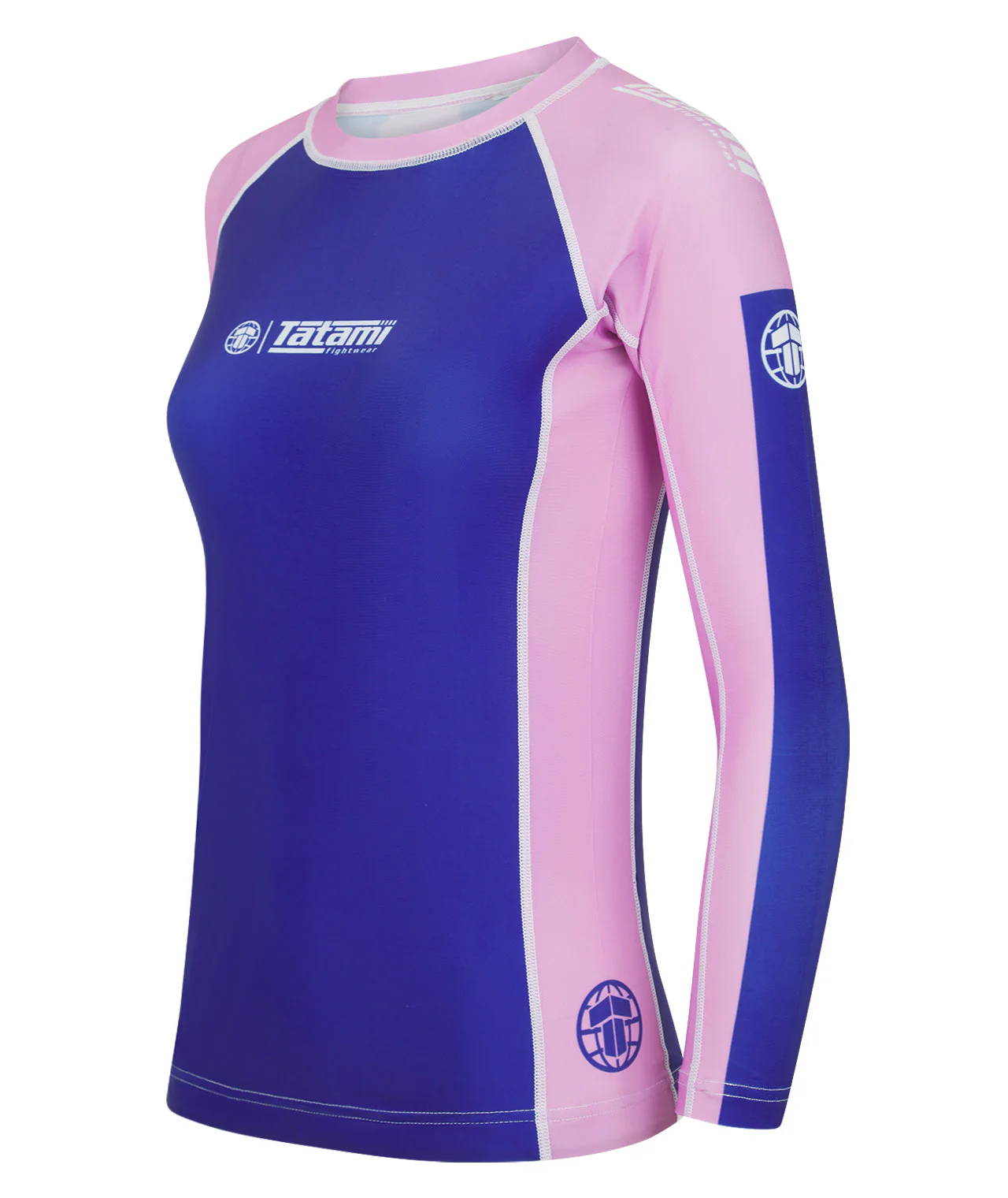 Ladies Contrast Long Sleeve Rash Guard - Navy & Pink - Image 3