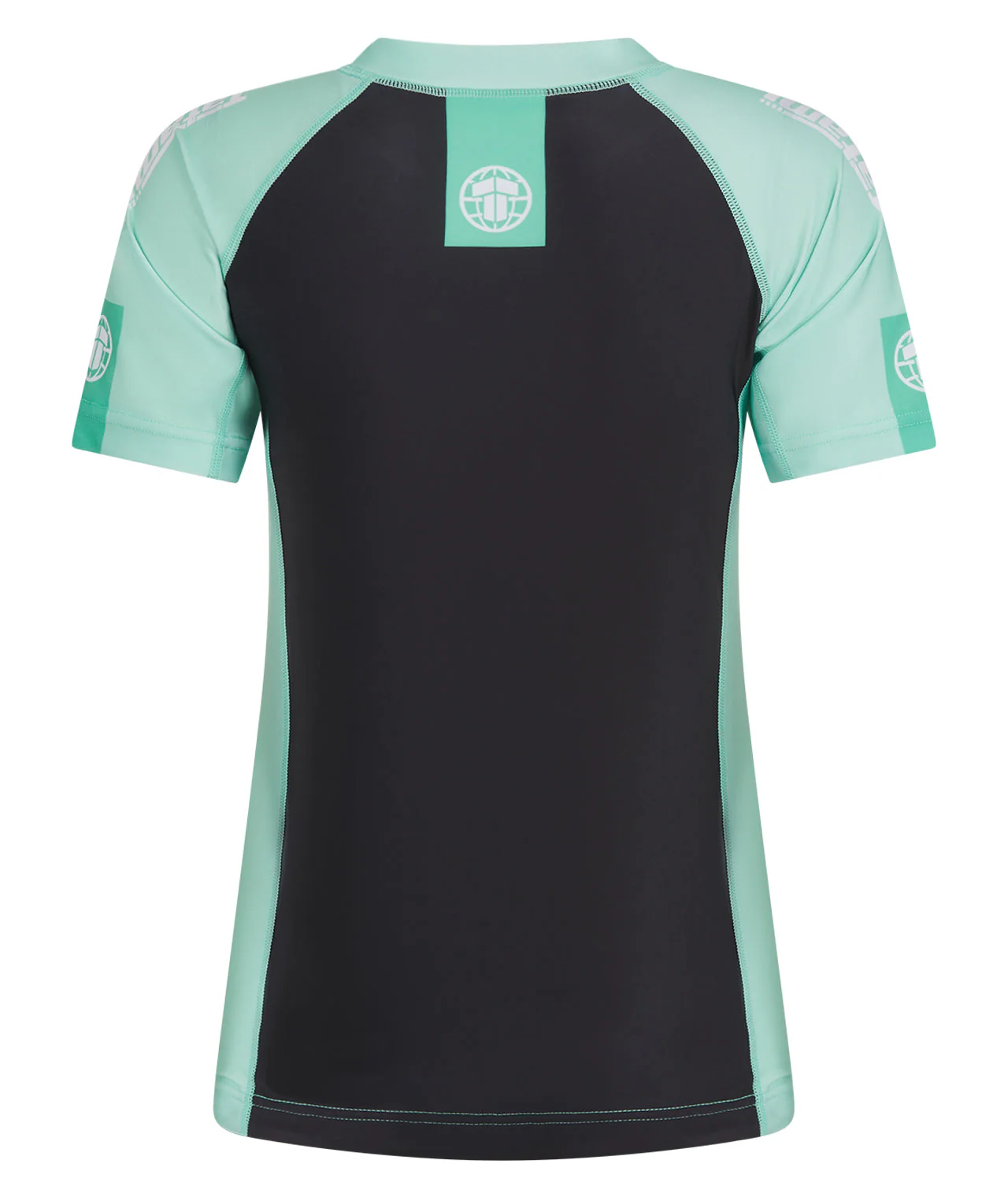 Ladies Contrast Short Sleeve Rash Guard - Mint & Black - Image 4