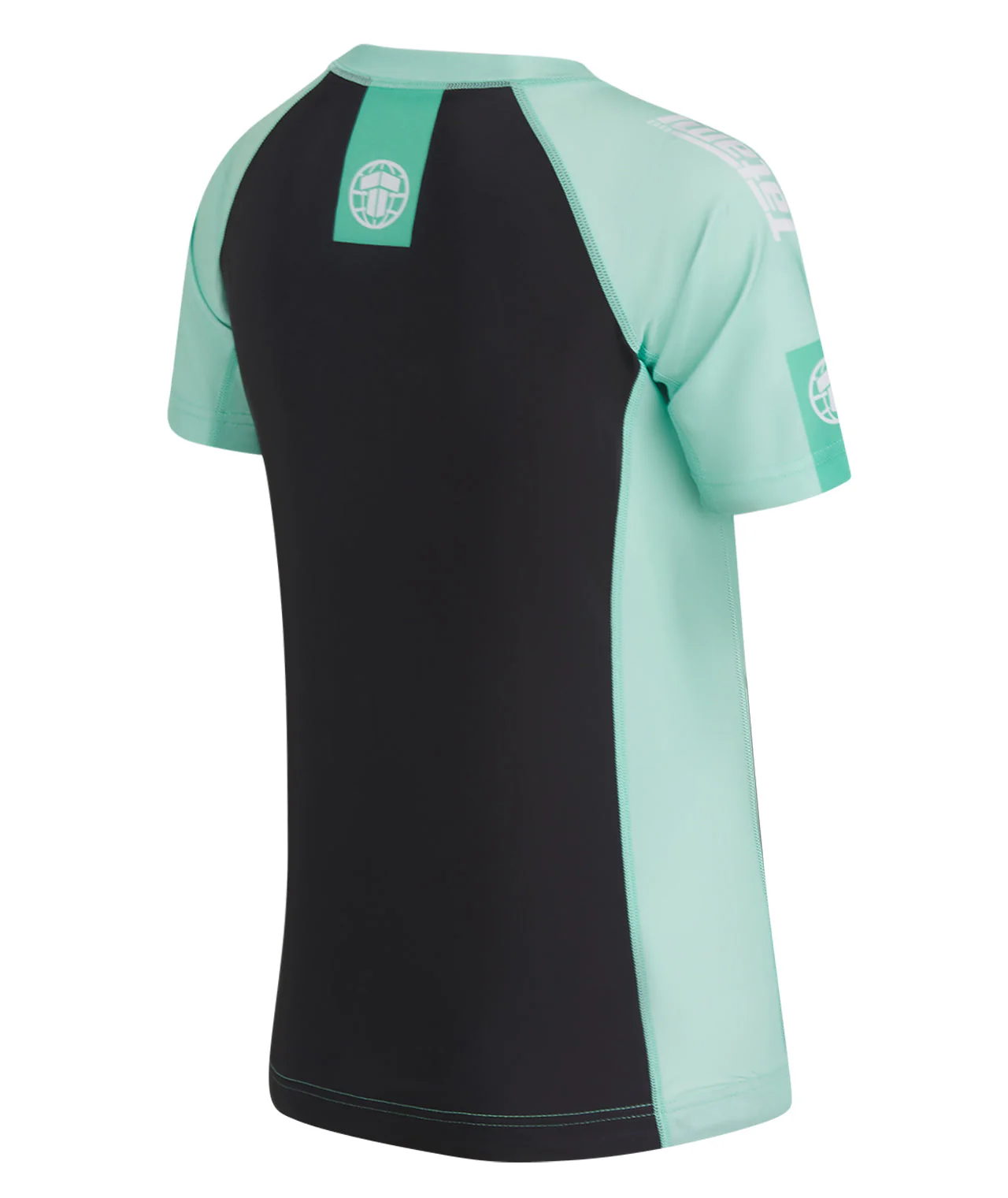 Ladies Contrast Short Sleeve Rash Guard - Mint & Black - Image 5