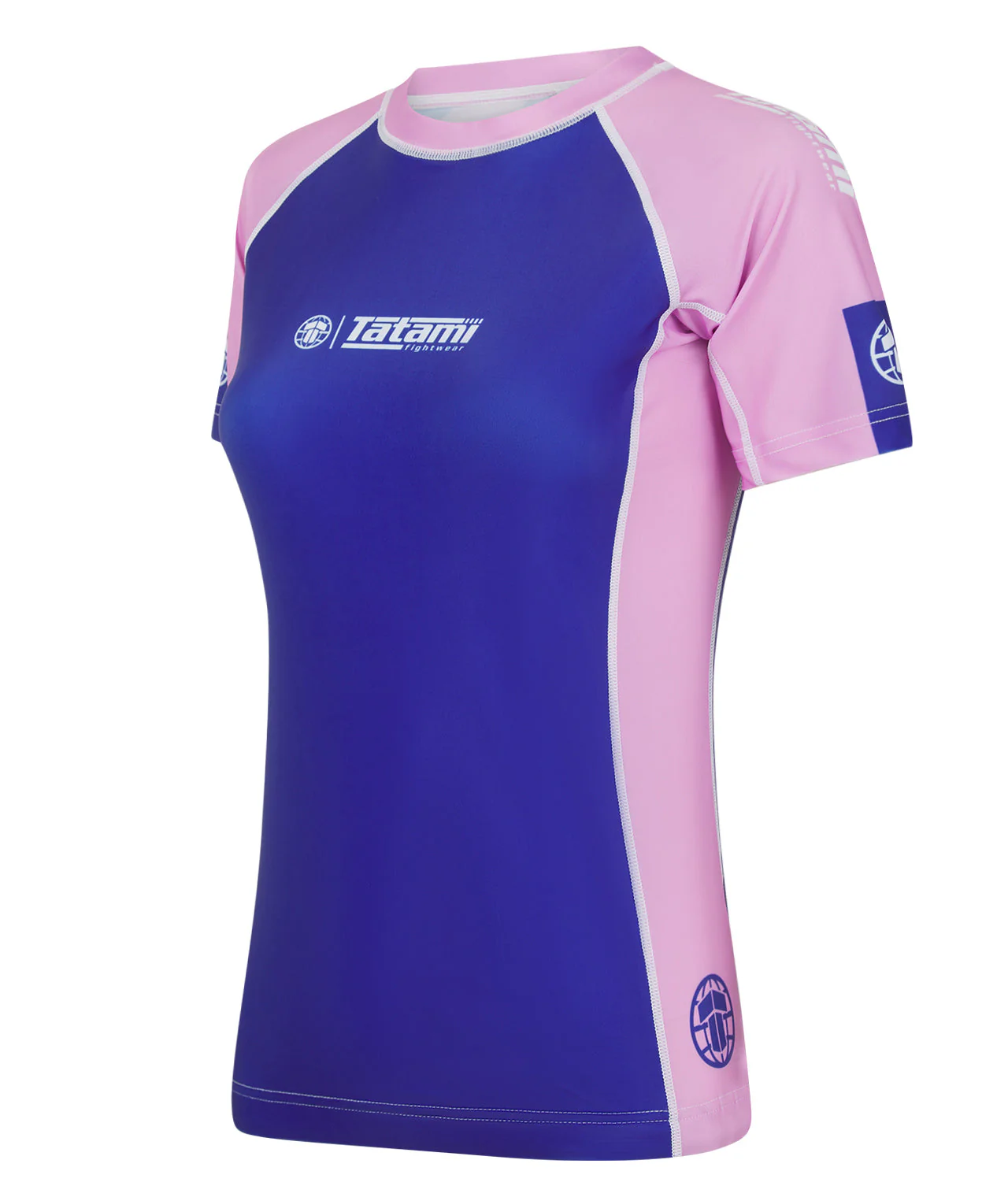 Ladies Contrast Short Sleeve Rash Guard - Navy & Pink - Image 3