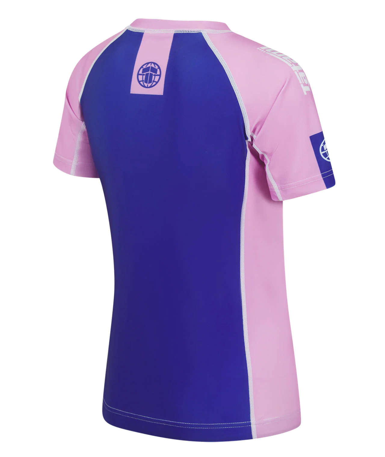 Ladies Contrast Short Sleeve Rash Guard - Navy & Pink - Image 5