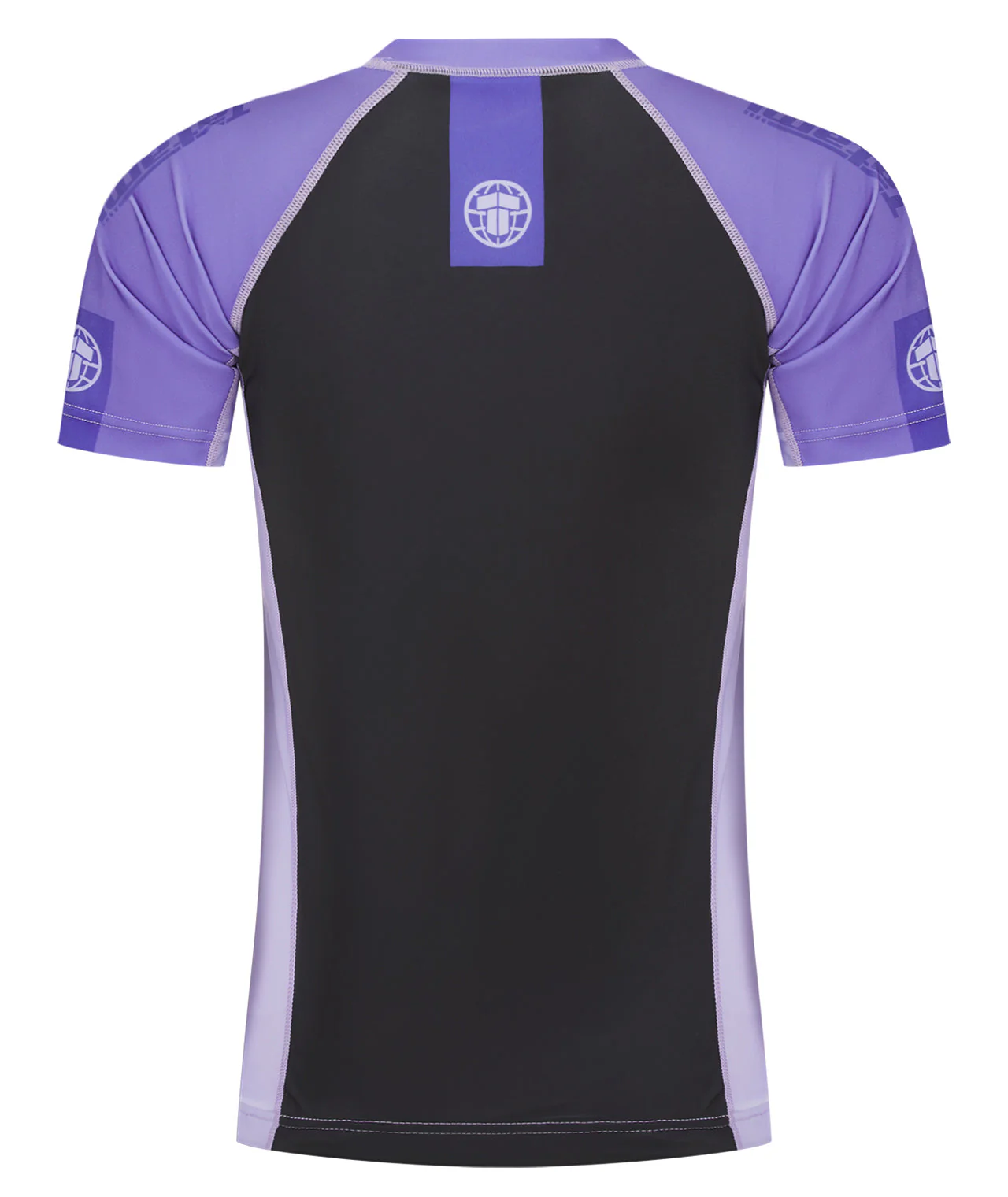 Ladies Contrast Short Sleeve Rash Guard - Purple & Black - Image 4