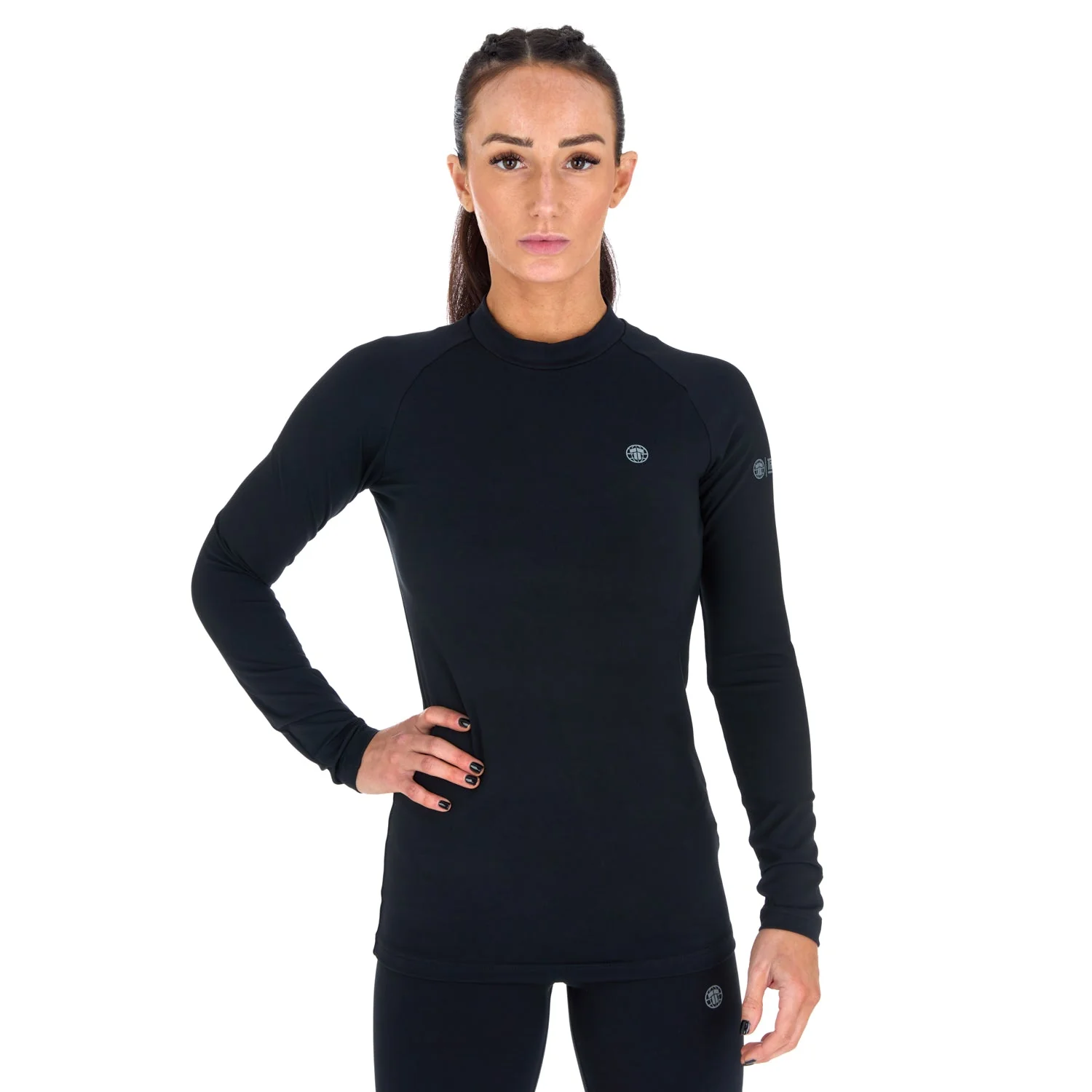 Ladies Fusion Long Sleeve Rash Guard - Black - Image 2