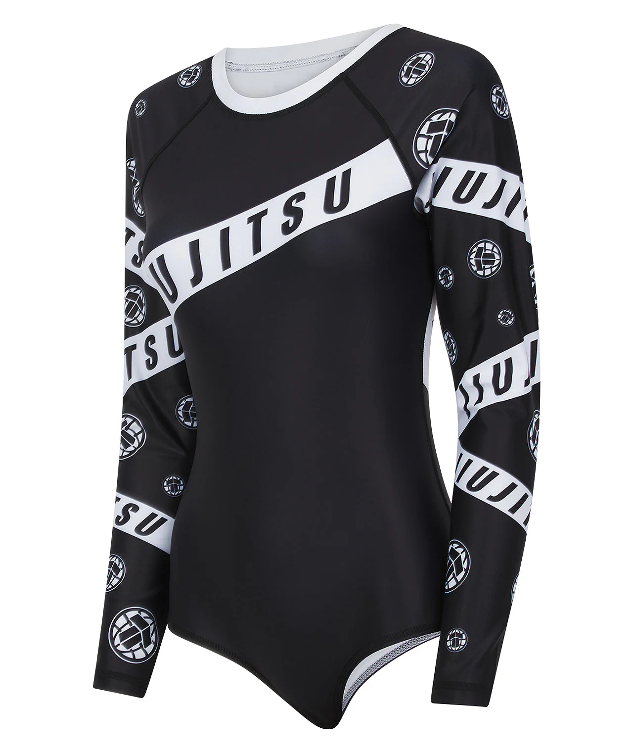 Ladies Helena Taped Leotard - Black & White - Image 3