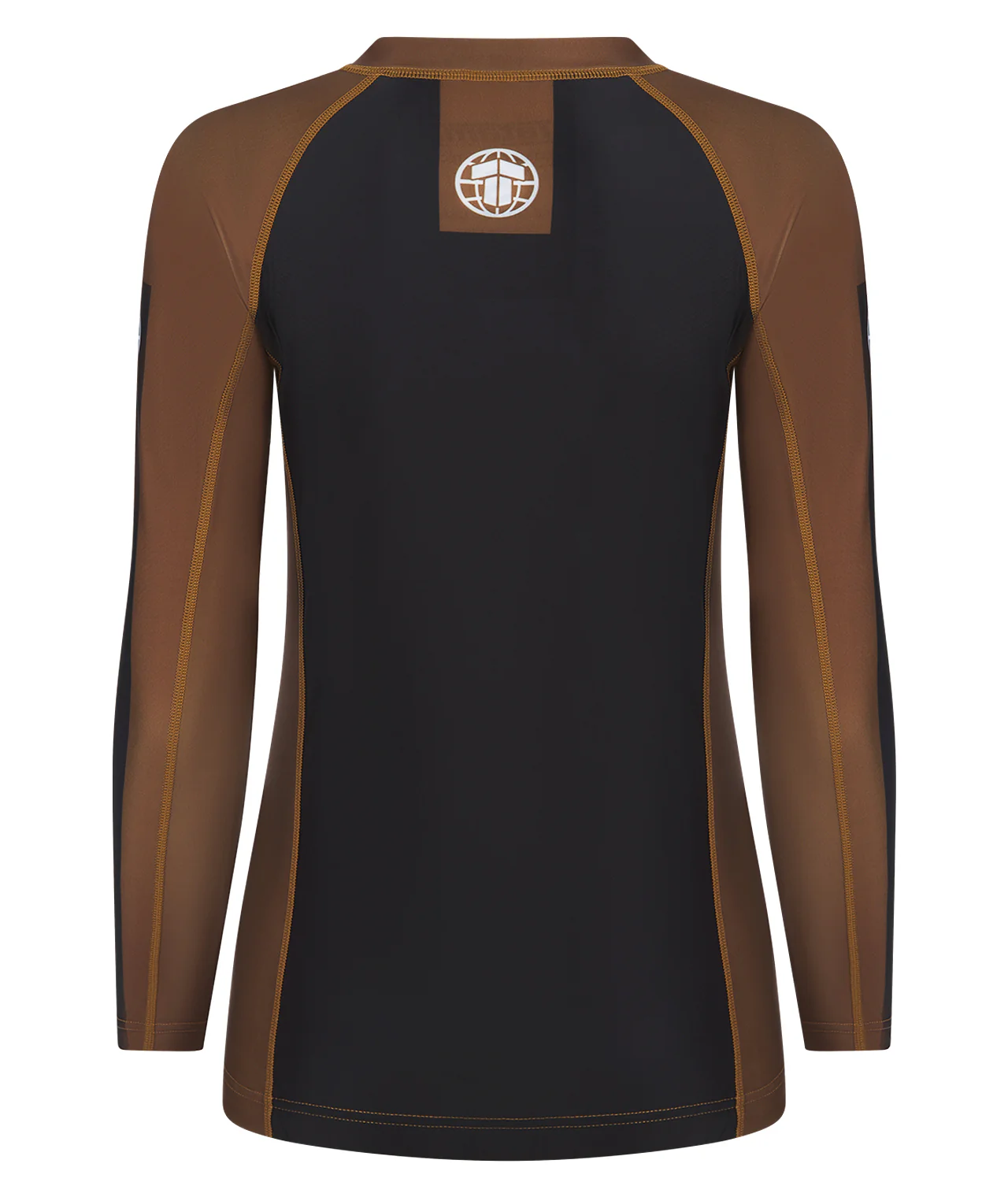 Ladies IBJJF Ranked Long Sleeve Rash Guard - Brown - Image 3