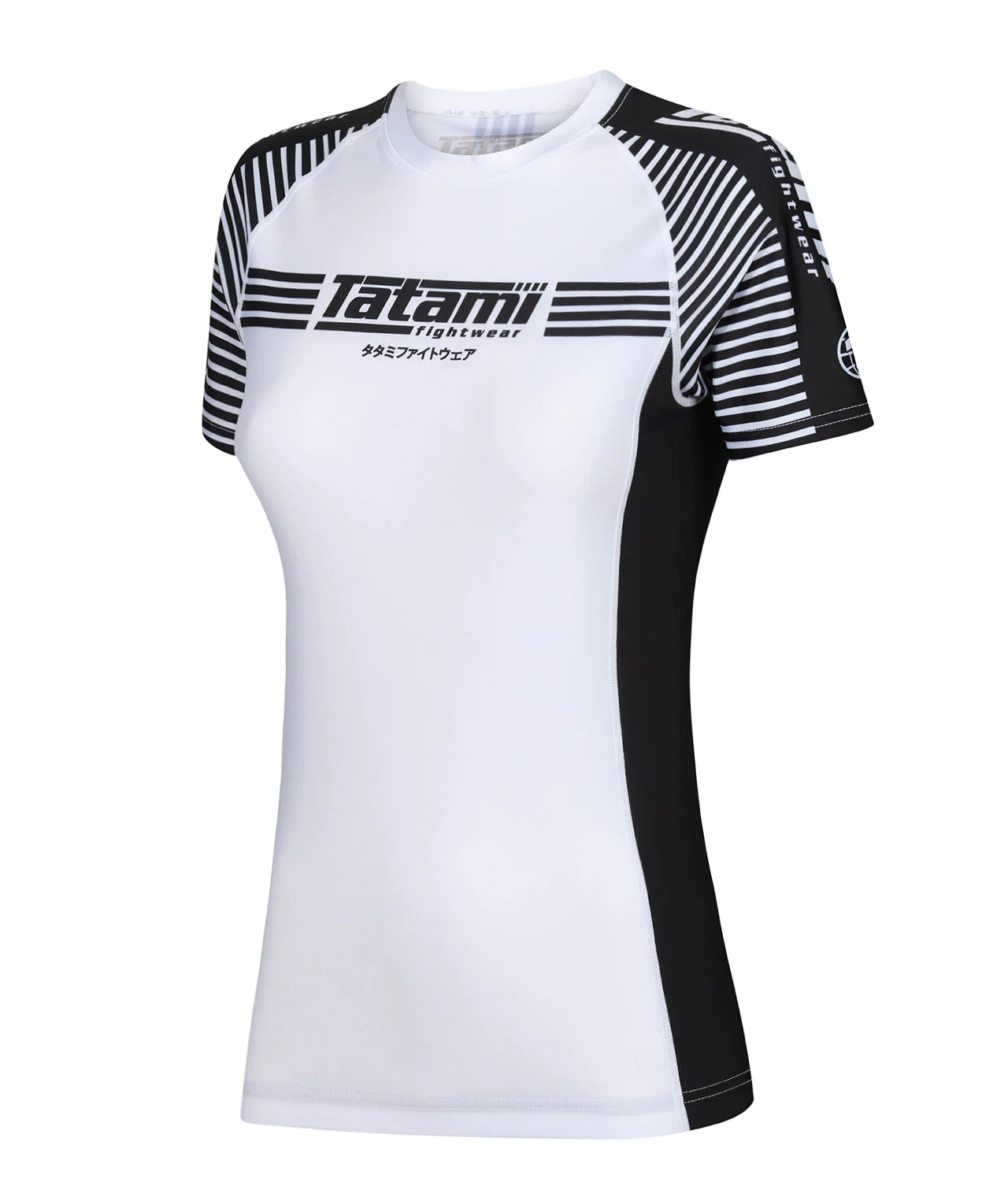 Ladies IBJJF Ranked Rash Guard - Black & White - Image 3