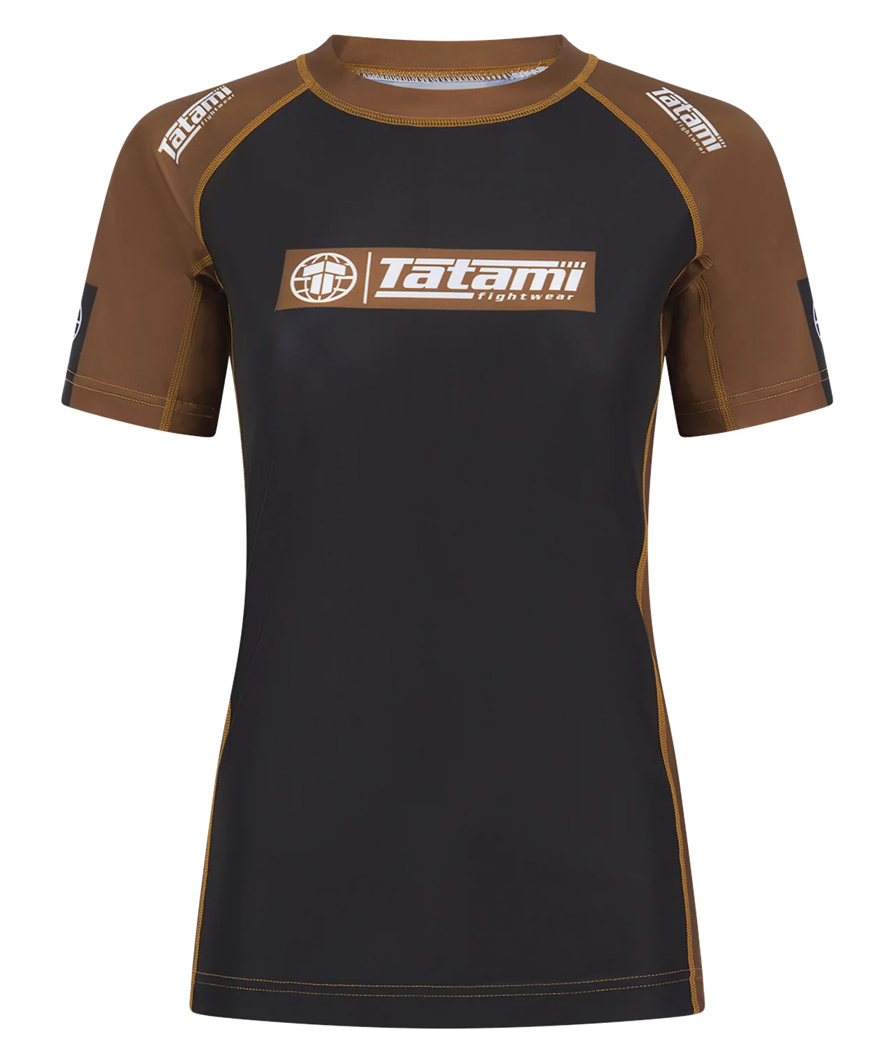 Ladies IBJJF Ranked Short Sleeve Rash Guard - Brown
