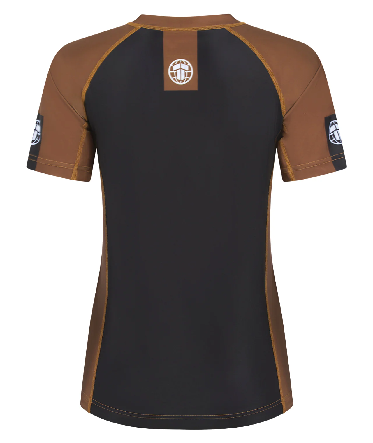 Ladies IBJJF Ranked Short Sleeve Rash Guard - Brown - Image 3