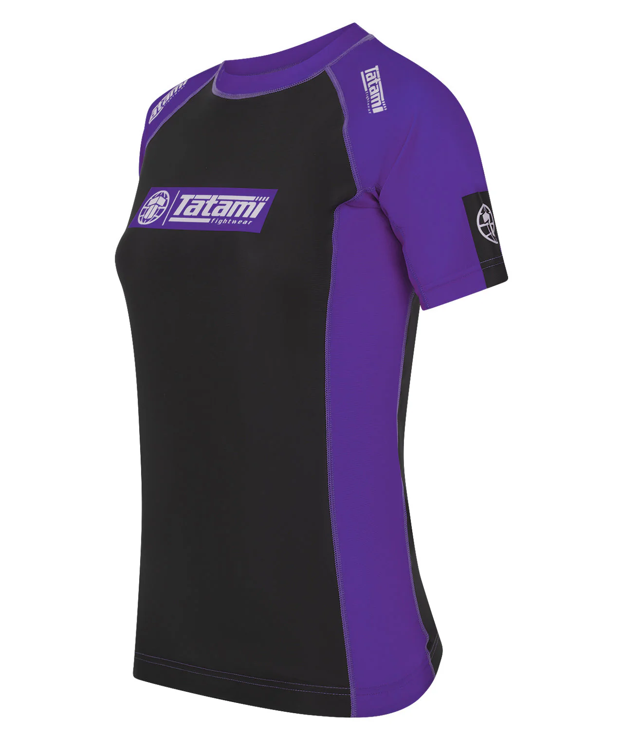 Ladies IBJJF Ranked Short Sleeve Rash Guard - Purple - Image 2