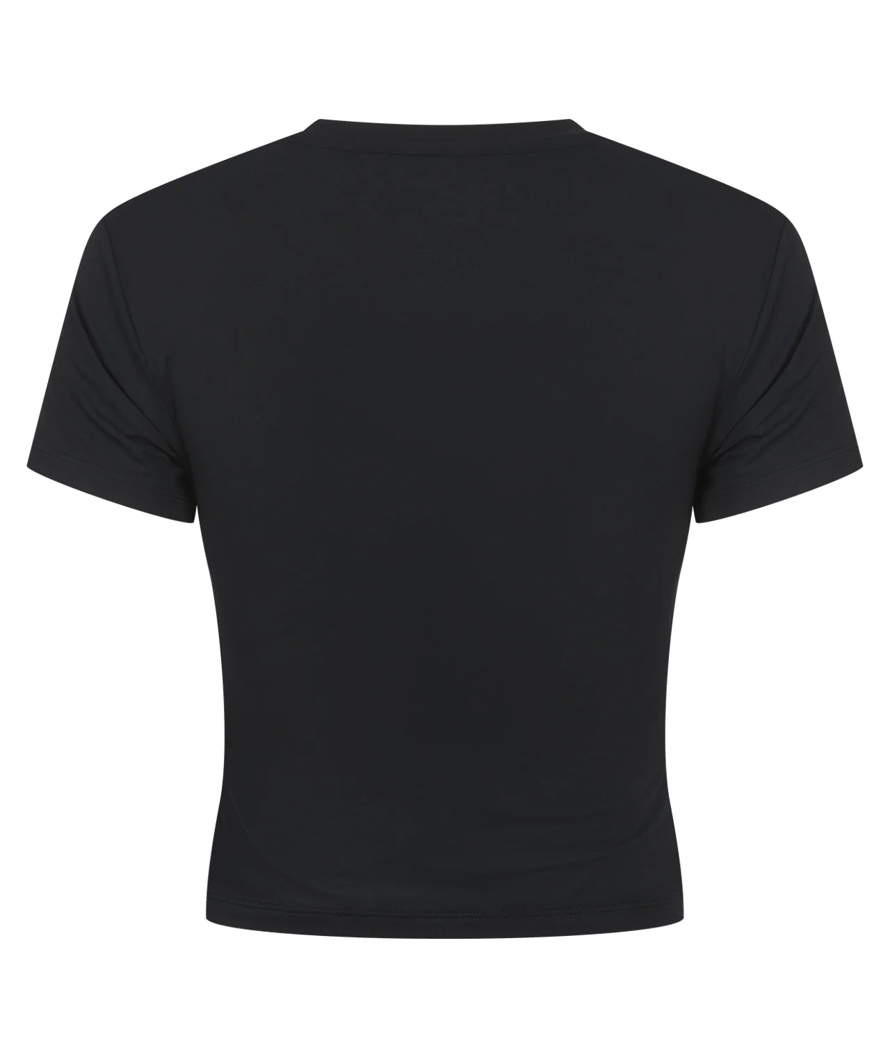 Ladies Luxe Cropped T-Shirt - Black - Image 2