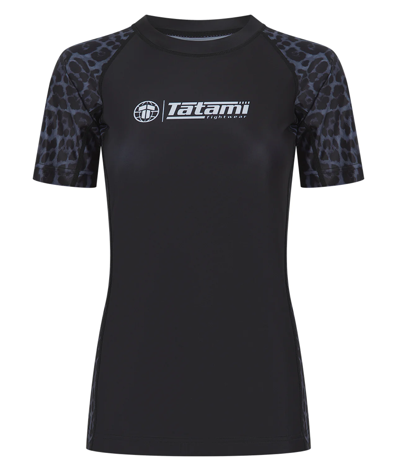 Ladies Recharged Rash Guard - Grey Leopard